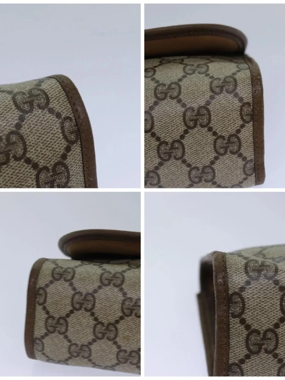 GUCCI GG Supreme Web Sherry Line Clutch Bag PVC Beige Gold 89 01 030 Auth 84639 - Picture 16 of 16